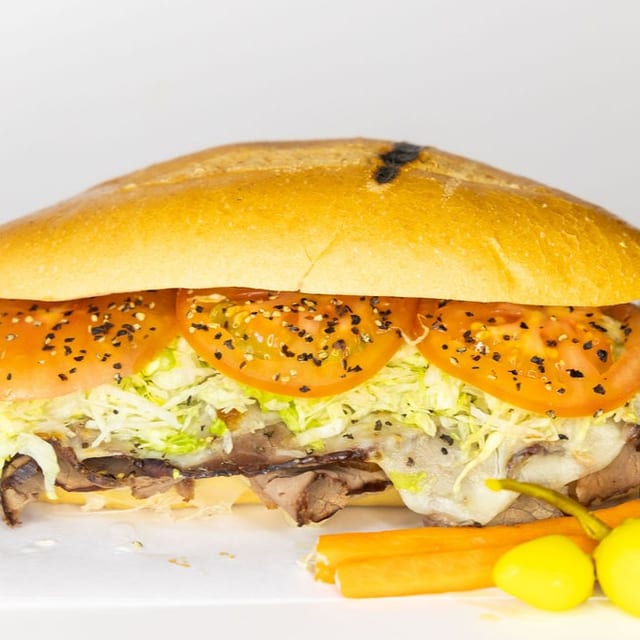 Hot Roast Beef & Cheese Sub.
