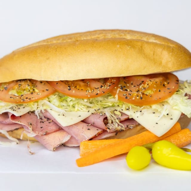 Hot Pastrami & Cheese Sub.